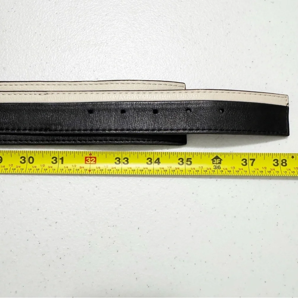 Karen Millen Wide Leather Black & White Belt Medium